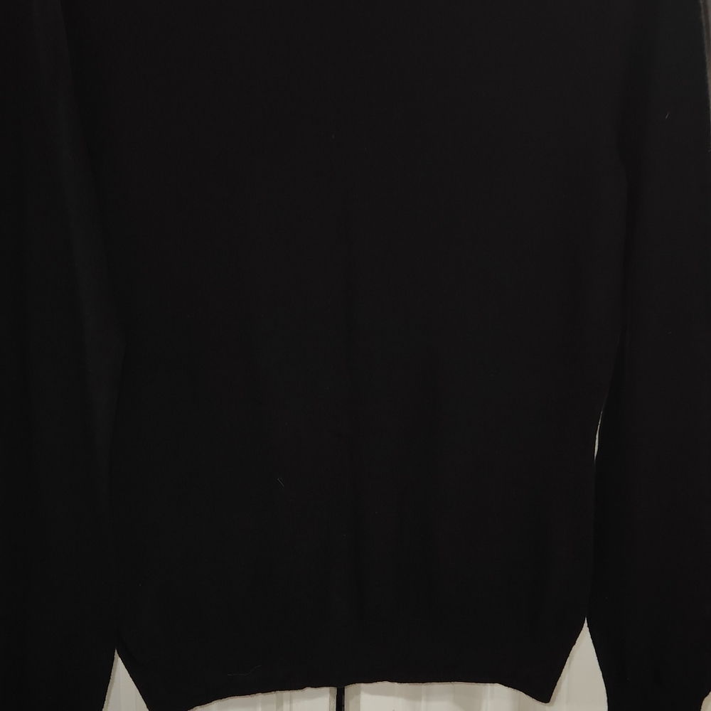 MERONA Black Sparkly Button Down Cotton Long Sleeve Cardigan Sweater Medium - Picture 7 of 7